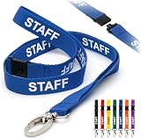 CKB LTD Staff Lanyards Blue Breakaway Safety Neck Strap 10 Pack Metal Clip view 4