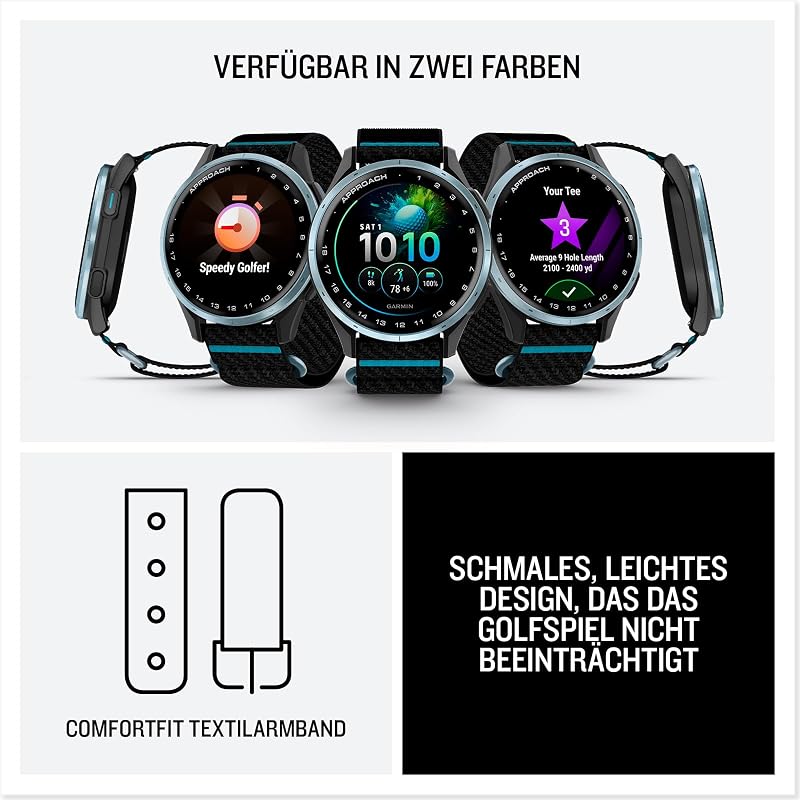 Approach J1, 43 mm, GPS-Golfuhr für Kinder, Schwarz