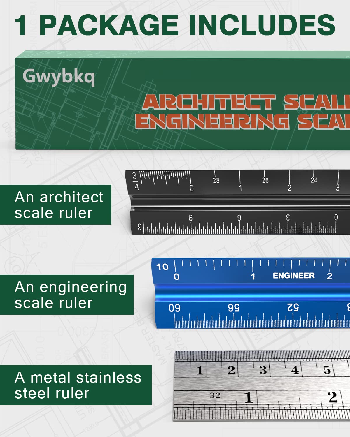 Architect Scale Ruler Example Mua Architect Scale Ruler and Engineering Scale Ruler Set with Standard ...