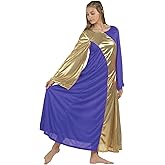 Danzcue Womens Asymmetrical Bell Sleeve Dance Dress