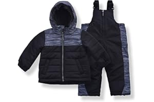 Arctic Quest boys Boys Ski Jacket and Snowbib Snowsuit Set 2 Piece Zip Up Jacket and Overall Snowsuit Set for Little Kids