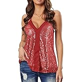 lime flare Women Sexy Sparkle All Over Sequin Cami Tank Tops
