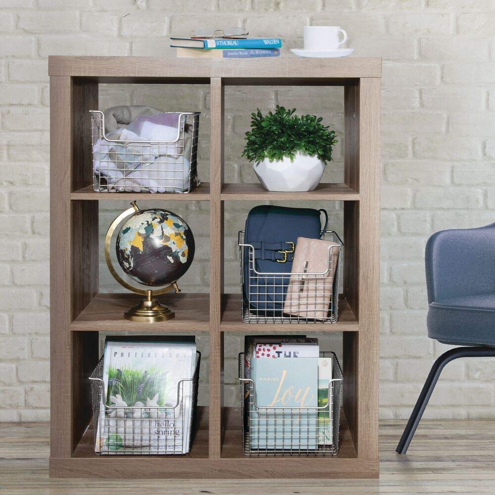 Cesta metálica abierta baño u oficina plateado Práctica caja de