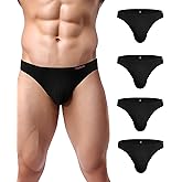Avidlove Mens Bikini Underwear Low Rise Briefs Microfiber Underpants 4 Pack