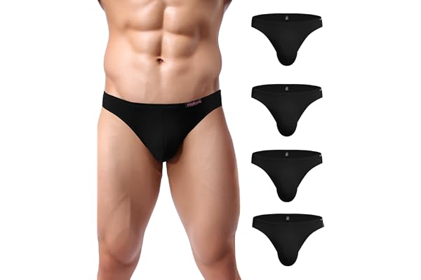 Avidlove Men's Underwear Bikini Briefs 4 Pack Classic Low Rise Stretchy Micromodal Bikinis