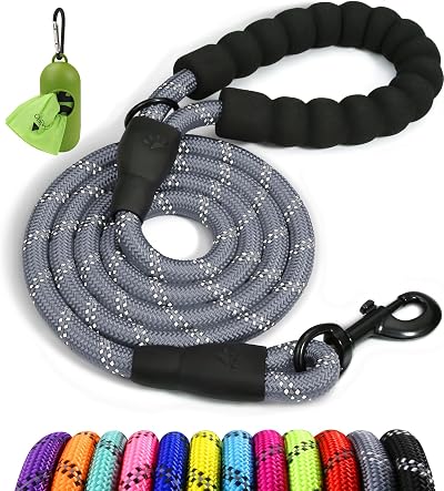 Taglory Rope Dog Lead 1.0 cm 1.5 m Reflective Padded Handle Small Dogs