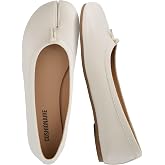 CUSHIONAIRE Maki Tabi Flats for Women, Split Toe Ballet Flats with Flexible Sole and Cushioned Footbed