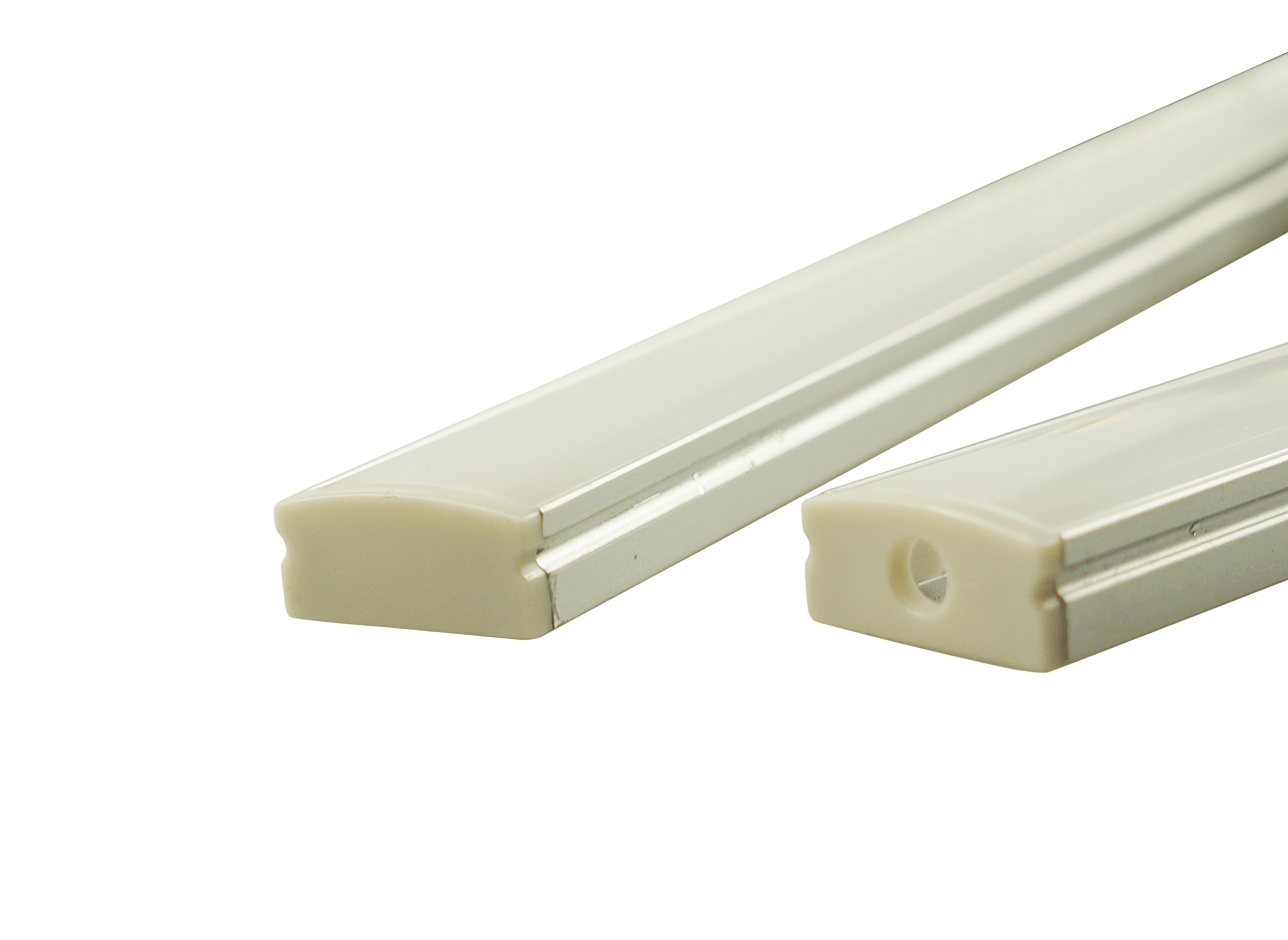 Muzata 6-Pack 3.3ft/1Meter 9x17mm U Shape LED Aluminum Channel System With Cover, End Caps and Mounting Clips Aluminum Profile for LED Strip Light Installations, Led Lights Diffuser Segments