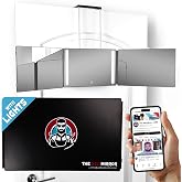 360 Mirror LED Lights Barber 3 Way Hanging Mirror Self Hair Cutting System | Rechargeable LED Lights, Cut Your Hair and Beard at Home, See Back of Head, Height Adjustable, Free Tutorials 1 Year Warranty