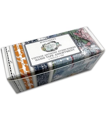 49 AND MARKET Fabric Tape - Vintage Plaid Pattern, 4 Inch Wide X 5 Meter Roll