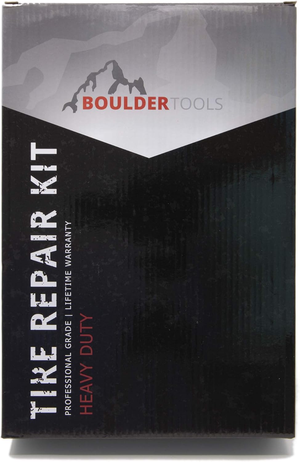 Boulder Tools - Heavy Duty Tire Repair Kit for Car, Truck, RV, SUV, ATV, Motorcycle, Tractor, Trailer. Flat Tire Puncture Repair Kit: Automotive