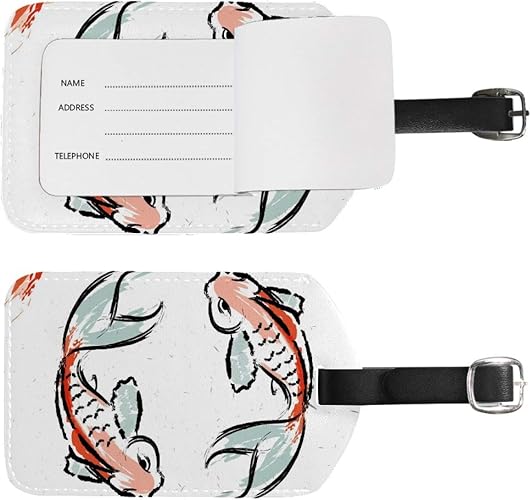 Amazon ネームタグ 荷物タグ ラッキー 金魚 かわいい 荷札 出張 旅行 1枚入り スーツケース 名入れ キャラクター 紛失防止 目印 安全 便利 レザー 耐久性 個性的 防水 機能 人気 Hdxan バッグ用ネームタグ