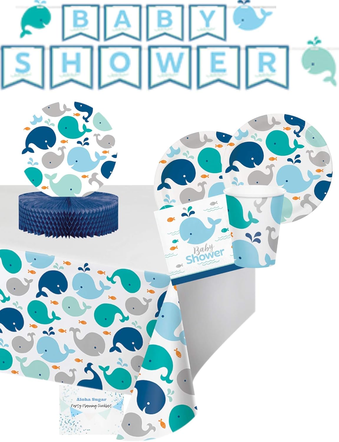 whale baby shower decorations
