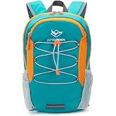 IVYGREEN Small Kids Hiking Backpack for Camping or Short Trip, Teal blue,M | Size: 15.5" H x 10.0" W x 6.0" D. Made of Water-resistant Polyester Fabric