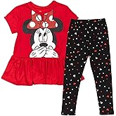Disney Minnie Mouse T-Shirt and Leggings Outfit Set Infant to Big Kid Sizes (12 Months - 14-16)