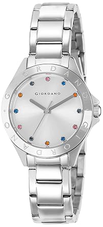 Giordano Analog Silver Dial Womens Watch - 2682-22