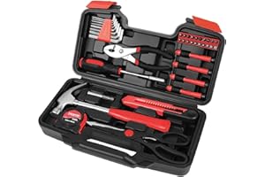 Flexzion 39 Piece Hand Tool Kits with Case - Compact Tool Kit for Handyman, Homeowners DIY - Household Tool Kit for Home with