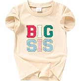 Big Sister Shirt for Little Girls Cotton T-Shirt Clothes Short Sleeve Tops Toddler Baby Announcement Outfits