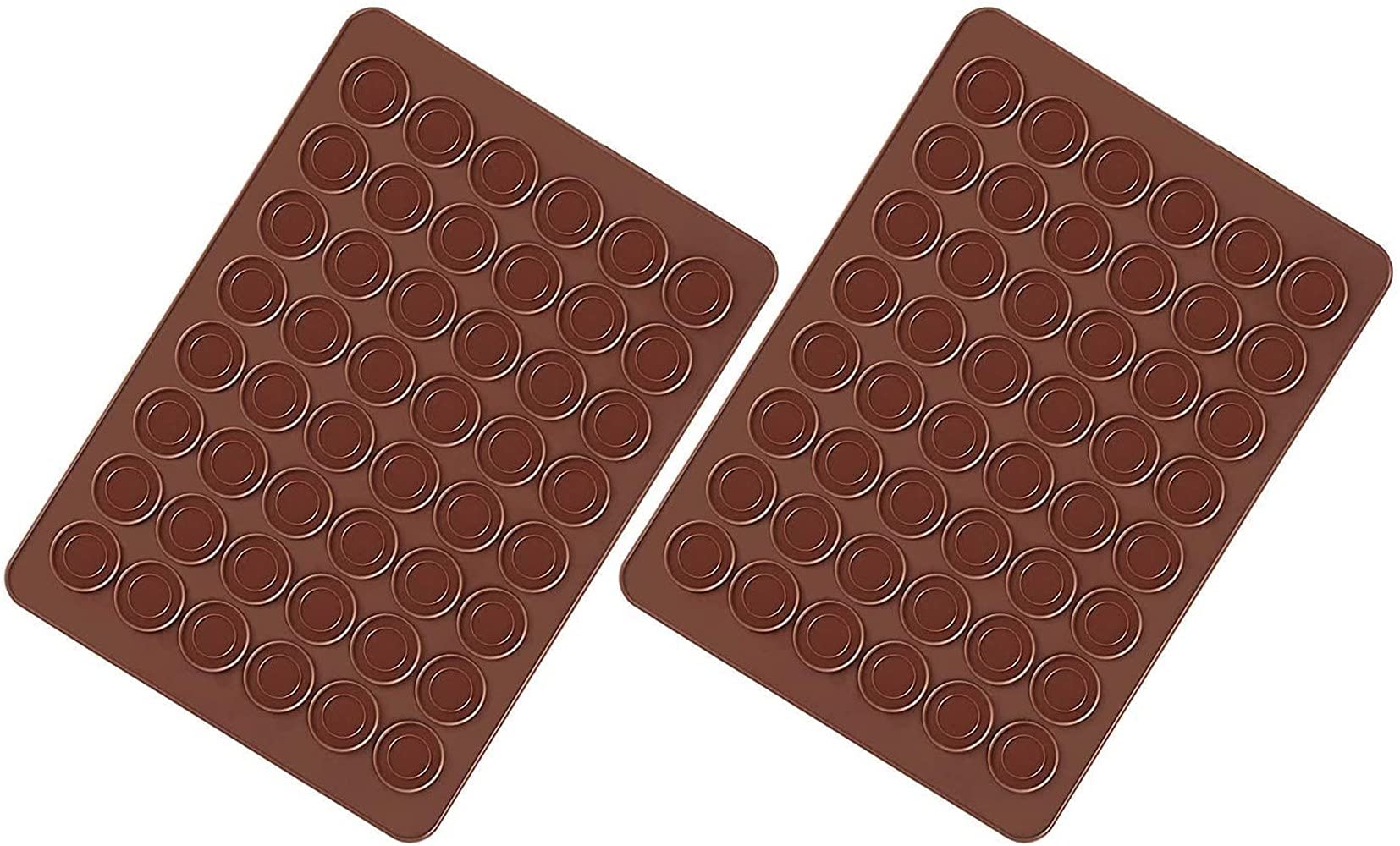 Faneli silicone macaroons baking mat, 48 moulds, non-stick silicone macaroon baking mat 38 x 28 cm; pack of 2.