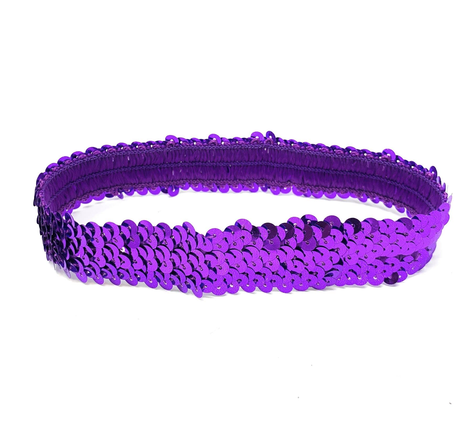 Purple Womens Sequin Polyester Fancy Dress Headband 38 x 3cm