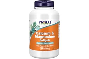 NOW Foods Supplements, Calcium & Magnesium with Vitamin D-3 and Zinc, Supports Bone Health*, 120 Softgels