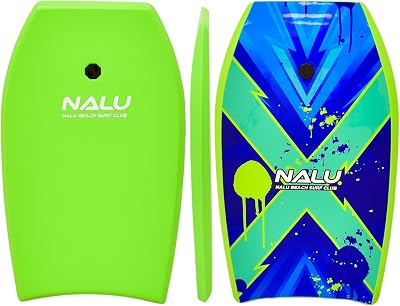 Nalu Bodyboard 41in with Leash Crescent Tail XPE Core Green