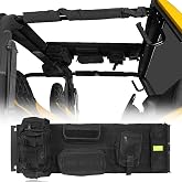 Hooke Road TJ Front Overhead MOLLE Panel w/Storage Bags for Jeep Wrangler TJ 1997 1998 1999 2000 2001 2002 2003 2004 2005 2006, Interior Jeep Accessories Organizer Brackets, Black