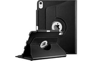 Fintie Case for iPad Air 5th Generation (2022) / 4th Generation (2020) 10.9 Inch with Pencil Holder - 360 Degree Rotating Stand Cover with Auto Sleep/Wake, Black