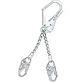 3M Protecta PRO 1350200 22" Chain Rebar Assembly For Positioning, Steel Rebar Hook At Center, Snap Hooks At Leg Ends, 310 lb. Capacity, Silver