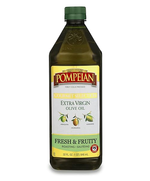 POMPEIAN GOURMET SELECTION EXTRA VIRGIN OLIVE OIL, CONTAINS POLYPHENOLS, FIRST COLD PRESSED, 32 FL OZ