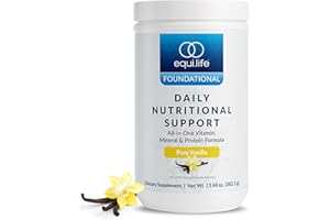 Equilife Daily Nutritional Support, All-in-One Multivitamin Meal Replacement, Pure Vanilla Flavor, 15G Plant Protein, Supports Overall Wellness Including Energy, Digestion, & Skin, 14 Servings Tub