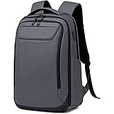 FENRUIEN Work Backpack for Men,Water Resistant Smart Backpack with USB Charging Port,Grey Laptop Bag 15.6 Inch
