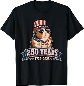 Patriotic Guinea Pig 250 Years 4th of July 2026 T-Shirt