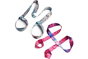 N-KONGJIAN 2 Pack Yoga Mat Straps, Adjustable Nylon Carrier for Yoga Mat, Strong and Study Yoga Mat Harness Strap Sling, Pilates or Exercise Mat Strap (Green，Illusory Colorful)