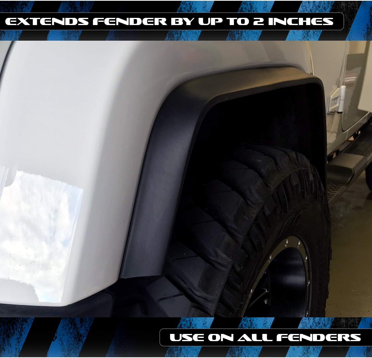 EZ Flares XL Universal Wheel Arch Mudguard Extension SUV 5.0 cm, Black - Image 5