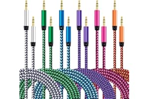 AILKIN AUX Cord for Car, 6 Pack 3.5mm Auxiliary Audio Cable, Braided Stereo AUX Chords Compatible Headphone Car, iPhone, iPod, iPad, Samsung Galaxy, HTC, LG, Google Pixel, Tablet & More