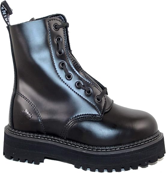 Grinders Womens Zip and Lace Leather Boots Boots