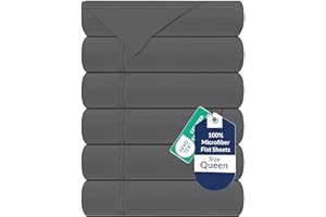 Royale Linens 6 Pack Bulk Flat Sheet Set - Top Sheets - Soft 1800 Microfiber - Wrinkle & Stain Resistant - for Hotel, Massage