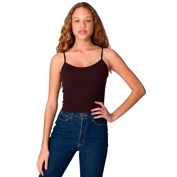 American Apparel Women's Baby Rib Camisole Size 3 Brown
