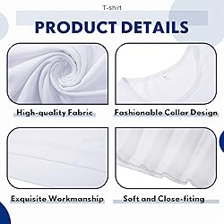 Handepo 6 Pcs Men Sublimation Blank T Shirt White