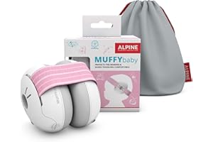 Alpine Muffy Baby Ear Protection for Babies and Toddlers up to 36 Months - CE & ANSI Certified - Noise Reduction Earmuffs - Comfortable Baby Headphones Against Hearing Damage & Improves Sleep - Pink