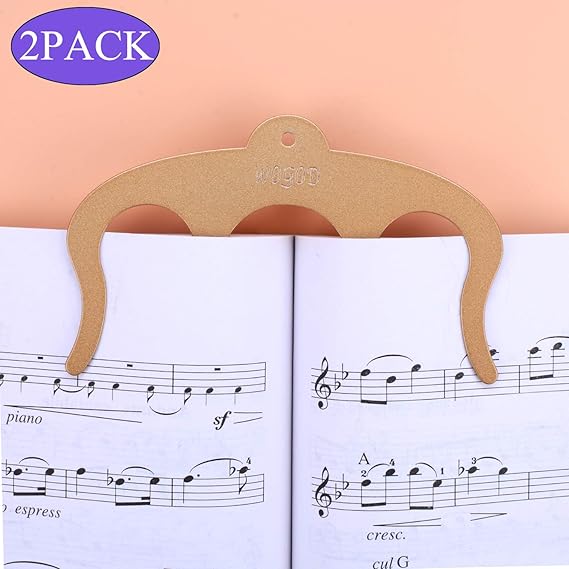 Music Book Clip Page Holder Gold Clip 2 Pack Metal Sheet Music Holders