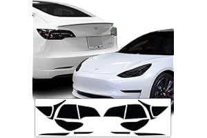 BOGAR TECH DESIGNS Tail Head Light Side Markers Reflectors Tint Kit Compatible with and Fits Tesla Model 3, Dark Smoke