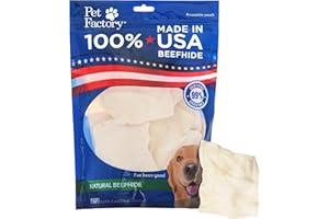 Pet Factory 100% USA Made Beefhide 8in Rolls Dog Dental Chews - Thick Rawhide Dental Chews for Dogs, Promotes Healthy Teeth & Gums, 99% Digestible - 8 Ounce (Pack of 1)