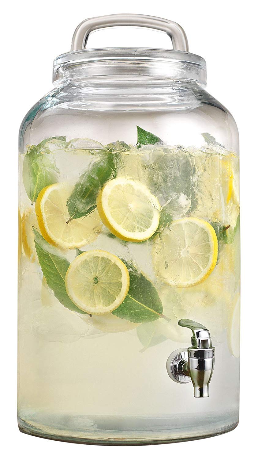 Glass Drink & Beverage Dispenser with Stainless Steel Spigot 2.25