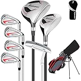 8 Pieces Complete Golf Club Set for Men & Women (Left/Right Hand) – Full Set with Fairway Wood, Hybrid, Irons, Putter & Lightweight Bag – Beginner Friendly, Best Value for Distance & Accuracy