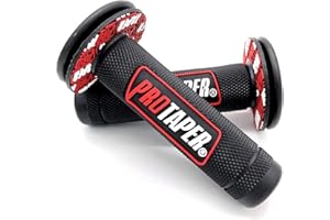 ROMLCBIZ 7/8" Motorcycle Hand Grips Handle Bar for Dirt Bike/Pit Bike Used Rubber Bar End Thruster Grip Handlebar Grips Throttle for Motorcycle Racing