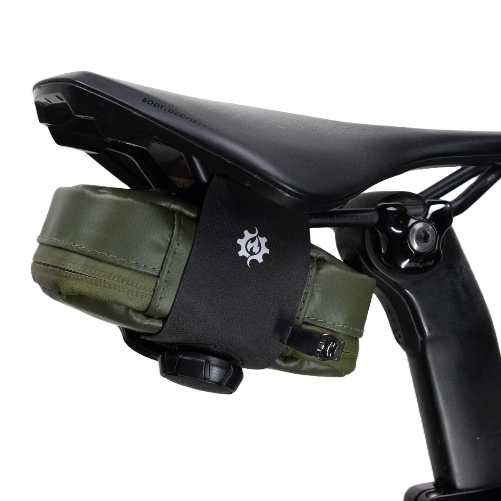 Lumiere & Co. Falcon Magnetic Saddle Bag– 0.69L | 6”x 3.5”x2 | Sleek Minimalist Design, Fast Magnetic Buckle Attachment | Cycling Bike Bag (Green, Large)