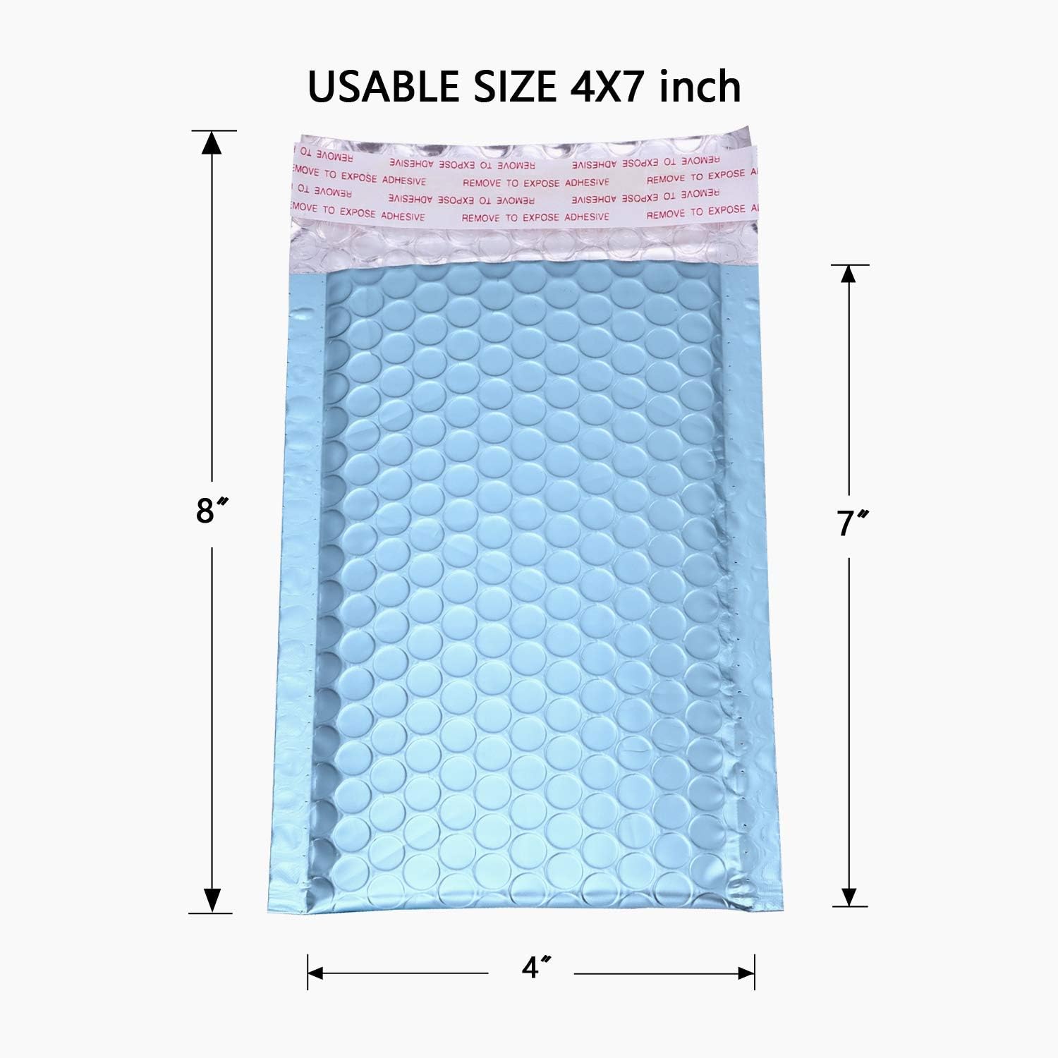 Blue Mailer (4x8") Matte Glamour Poly Bubble Mailers Mailing Padded Envelopes -Extra Thick, Moist Resistance. : Office Products