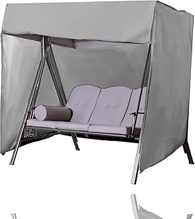 TK Gruppe Timo Klingler Hollywoodschaukel Abdeckhaube Plane Abdeckplane grau für Gartenschaukel Abdeckung Schutzhülle